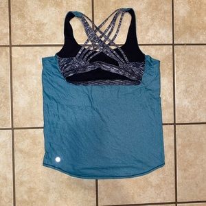 Lululemon wild tank size 6 heathered forage teal/ dramatic static